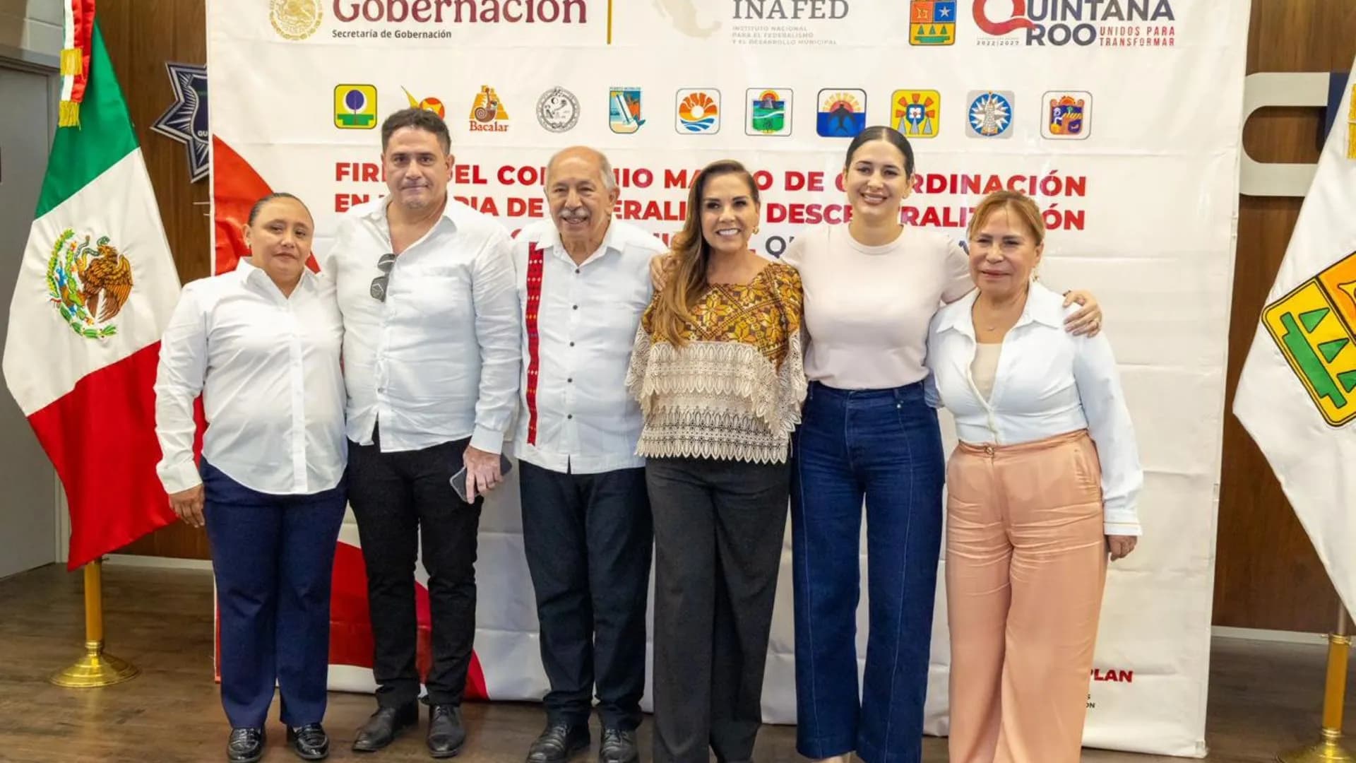 Estefanía Mercado atestigua firma de convenio entre INAFED y gobierno de Quintana Roo